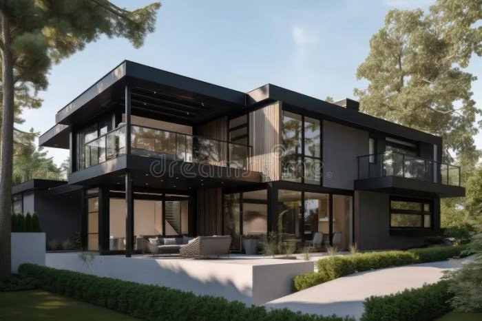 Minimalist house design plans with large windows maximizing natural light and airy feel