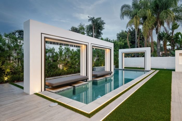 Outdoor pool designs for luxury backyards