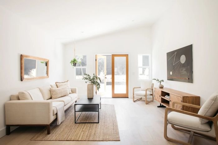 Tv minimalis tamu ruang dekorasi sederhana sesuai maximum bonsai 1408 lantai minimal kayu boom moden inrichten huis mendamaikan apartments plagen Create minimalist home interior on a budget
