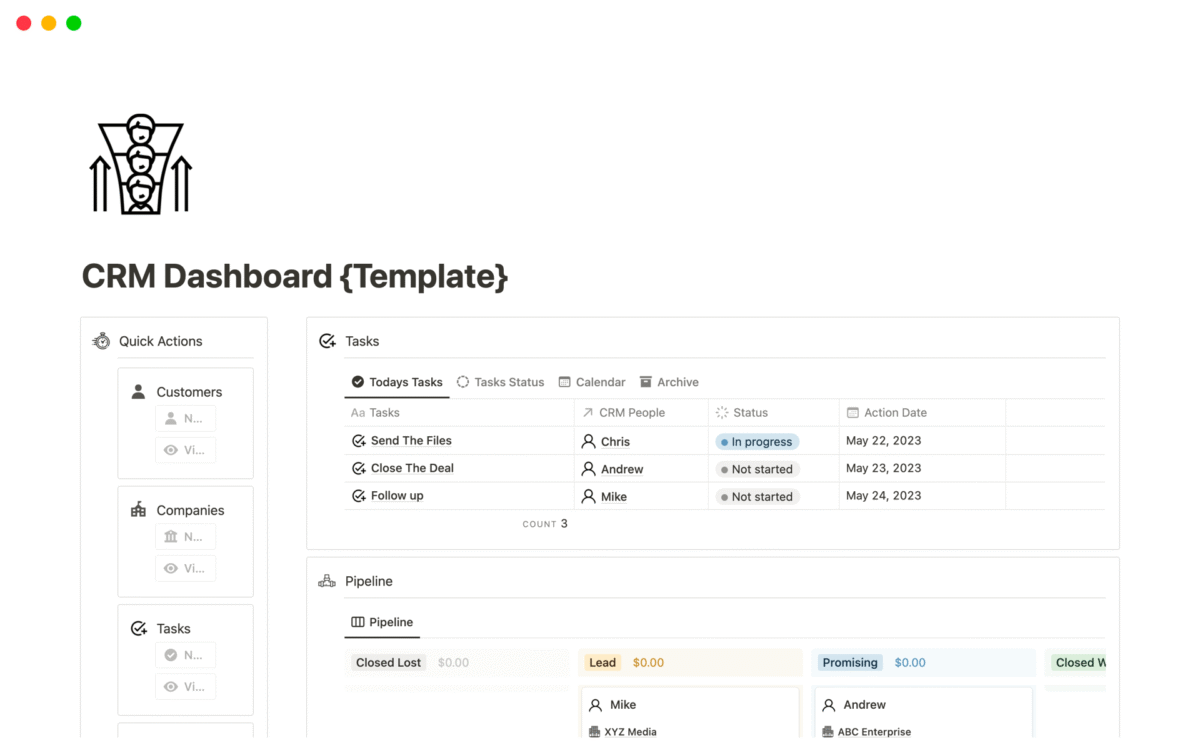 Notion - Real Estate Agent CRM template - Template Road Solo Founder CRM: Notion vs Real CRM